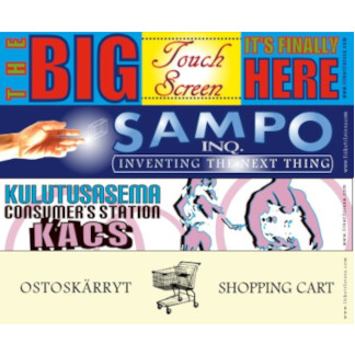 Liiketiloissa logobanferollit
